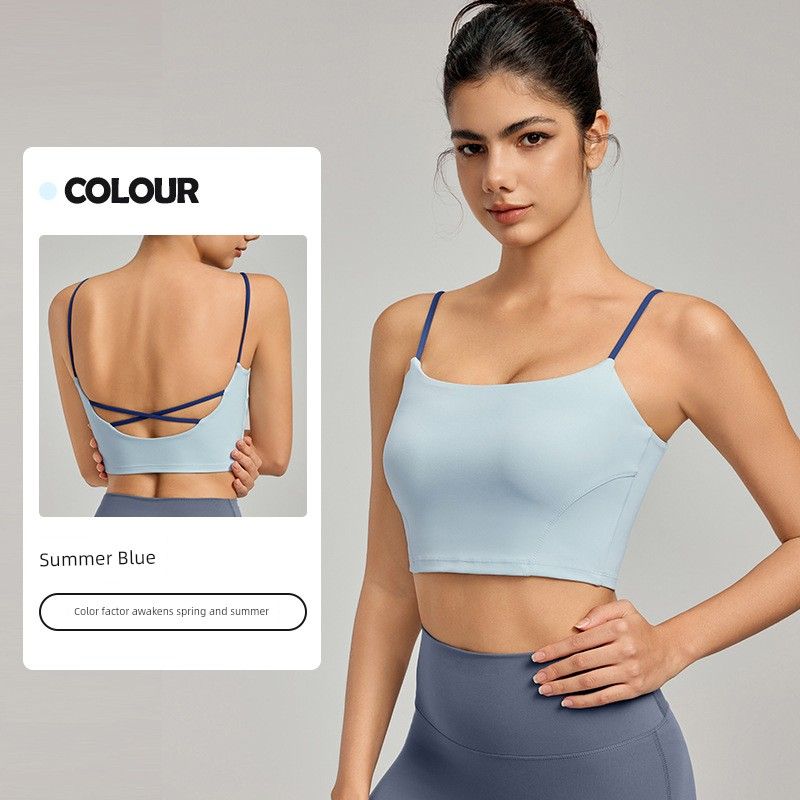 Lu Same Sports Bra for Women 2025 New Arrival Best Selling Semi-Fixed Cup Spaghetti Strap Yoga Beauty Back Sling Workout Clothes