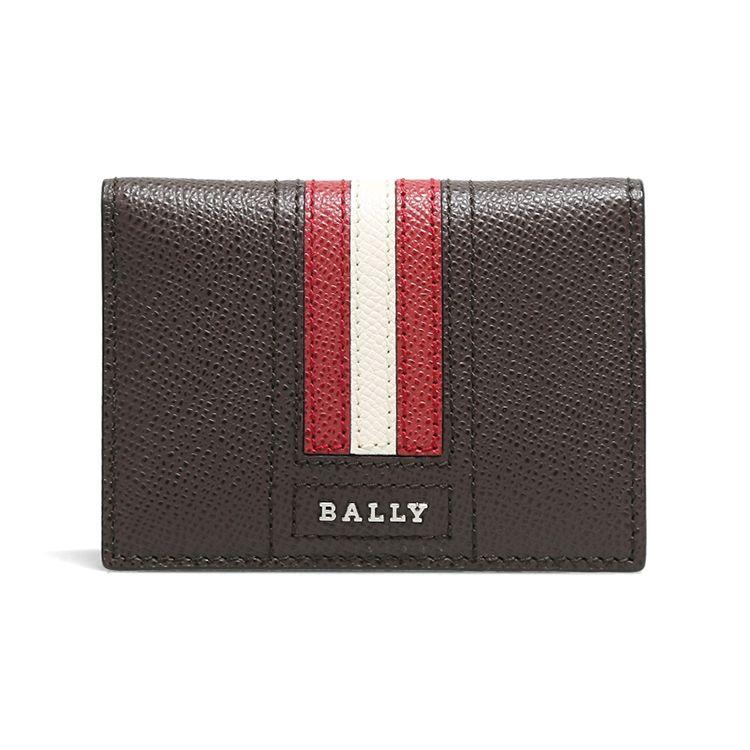 Bally Klassiek Rood en Wit Gestreept Zakelijk Leren Portemonnee Heren portemonnee Bruin 6230135 Basic Set (Bag+Dust Bag)