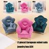 Velvets Jewelry Organizers Portable Sofa Shape with Partitioned Sections Space Saving Jewelry Travel Case for Easy Access