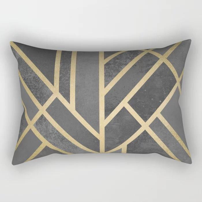 Geometric Letter Peach Leather Velvet Pillowcase Office Car Pillowcase