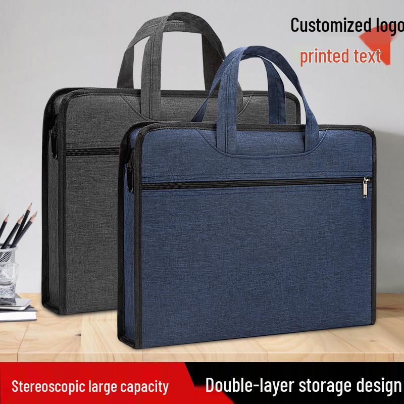 Handheld Waterproof Document Bag with Zipper - Large Capacity Office & Conference Bag for Computers & Documents