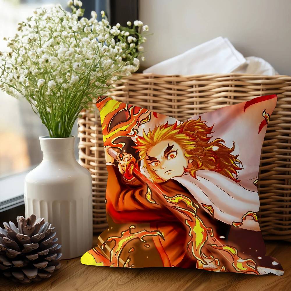 Charaktere Kyoujurous Rengoku Ahornblatt-Design Kissenbezug Fröhliche Herbsternte Deko Feiertagsdeko Kissenbezug