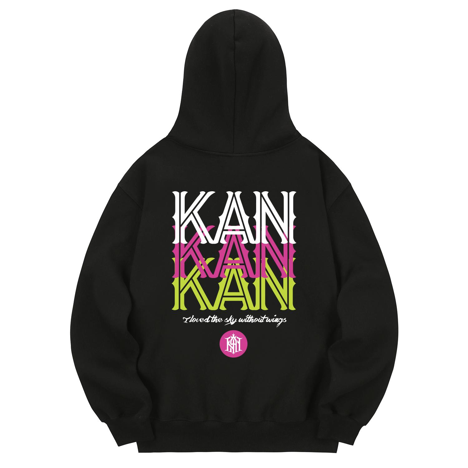 Khan 6312 Khb0049 Two-Cut Line Fleece Hoodie - Black Xl