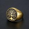 Tree Of Life Signet Ring For Men Stainless Steel Vintage Celtic Norse Viking Statement Jewelry Gift Engagement