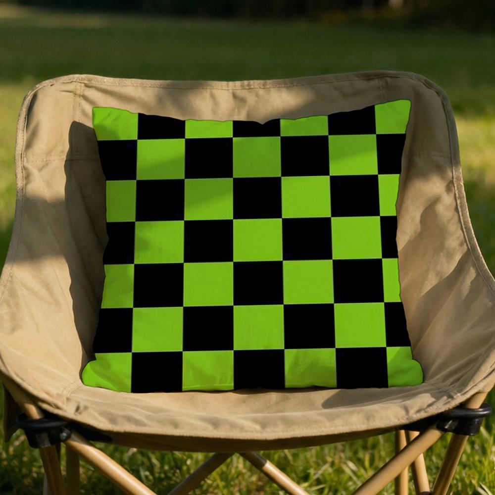 Classic Checkered Square Cushion Cover Soft Reversible  Durable Pillow Cover  MultiScene Use for Home  Car Daily Comfort