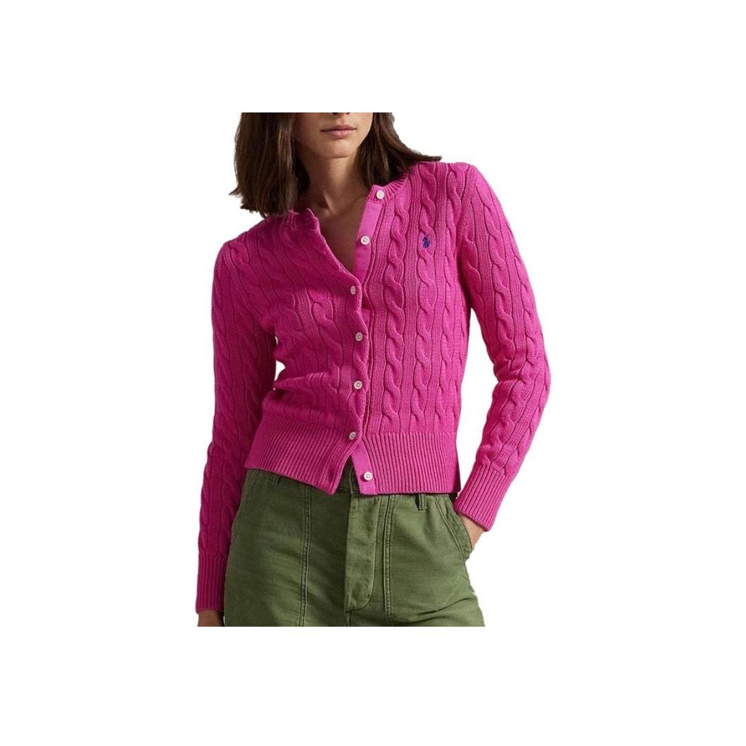 

Polo Ralph Lauren Однотонный приталенный трикотажный свитер на пуговицах с длинным рукавом Женские топы Фиолетовый Красный 211891643-019 S