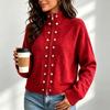 Cardigan a manica lunga in maglia da donna con colore e vestibilità larga per abbigliamento casual