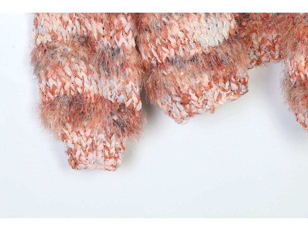 Women's Color Block Loose Knit Cardigan - Casual Long Sleeve Sweater for Autumn & Winter