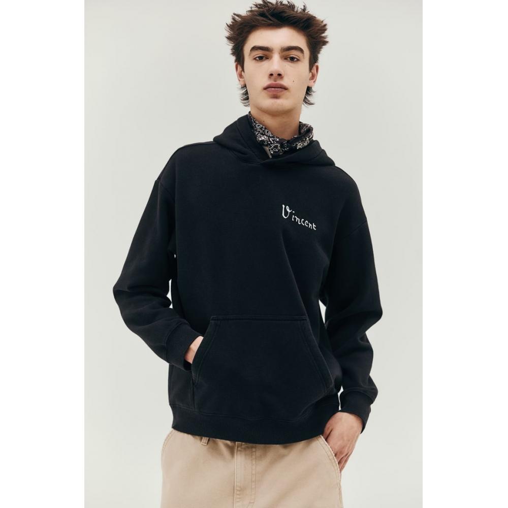 H M Loose Fit Hoodie Black apoH