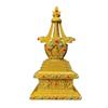 Messing Göttliche Reliquien Stupa Glücksbringende Dekoration Goldene Buddhistische Pagode Handgefertigt Edelsteinbesetzt
