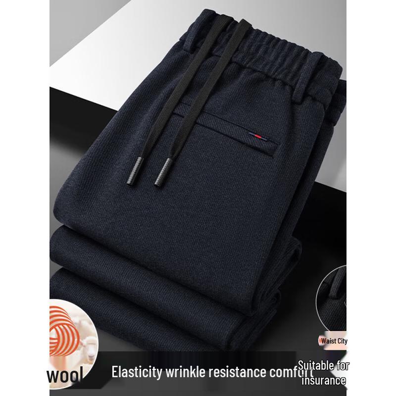 

Men s Shanshan Wool Blend Elastic Waist Casual Pants L (170/76A)
