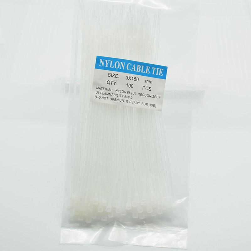 100 ks nylonových kabelových samosvorných plastových stahovacích pásek 3*100/3*150/4*200 MRO a průmyslové potřeby Spojovací materiál a hardware Kabely