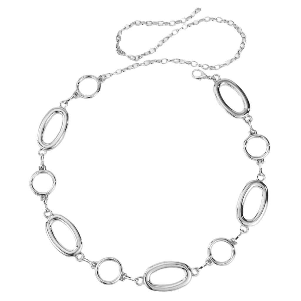 Metallic Waist Chain Belt For Ladies Various Occasion and Outfit Round Chain Belt Waist Decoration for Office Women