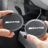 Non-Slip Carbon Fiber Car Water Coaster Cup Pad For Mercedes Benz AMG Class A W222 W204 W214 CLS CLE CLA Interior Accessories CI7
