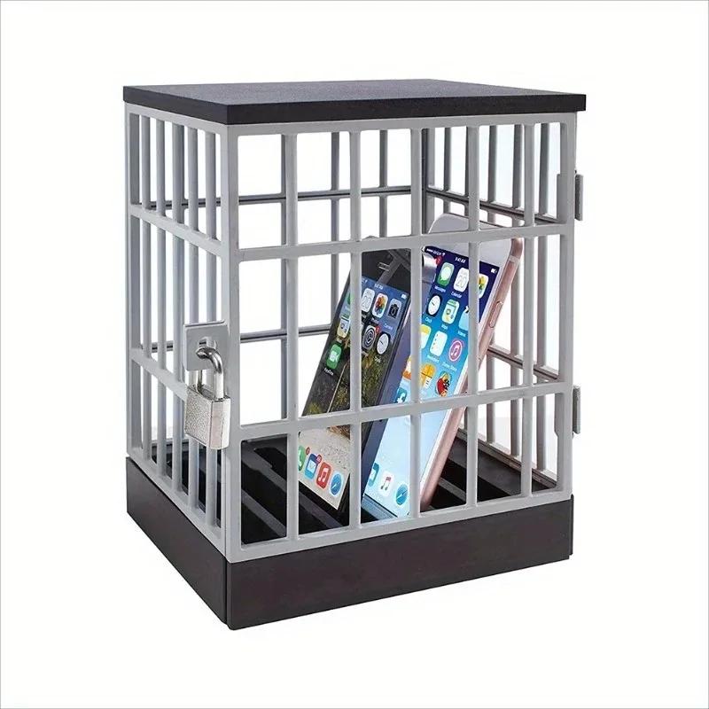 Mobile Phone Jail Cell Prison Lock Up Safe Smartphone Home Table Gadget Quality Storage Box Locking Cage Party Storage