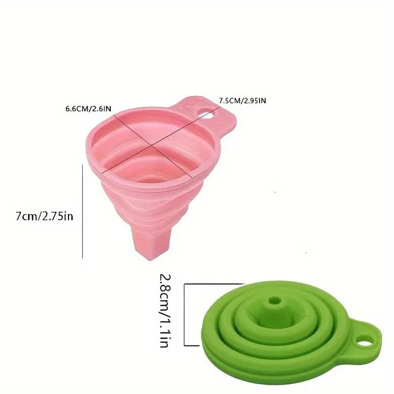 1pc/3pcs Silicone Collapsible Funnel Foldable Funnels For Water Bottle Liquid Transfer Kitchen Gadgets Accessories