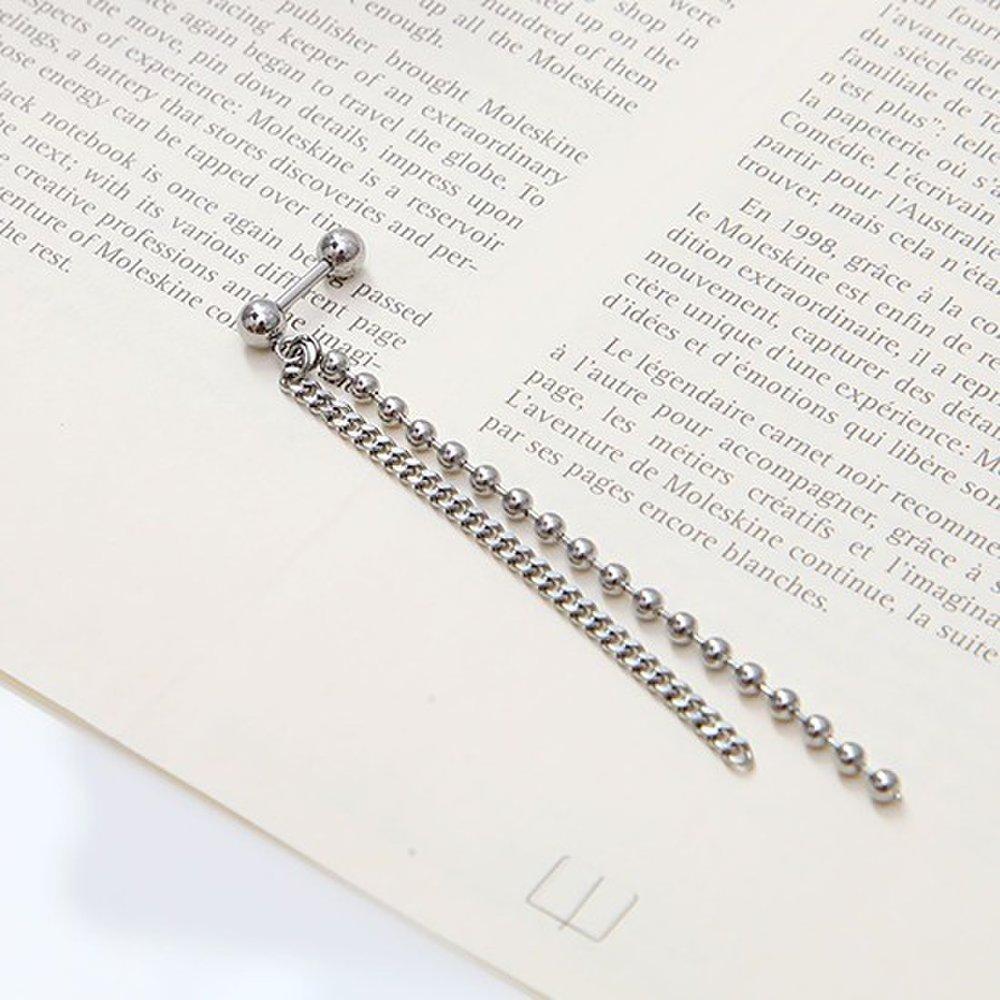 (1+1) Surgical Piercing Silver Long Star Surgical Piercing Surgical Piercing Cubic Earrings Piercing Earrings Half Ring