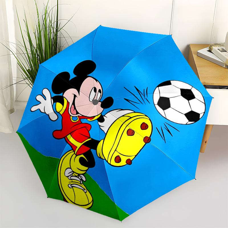 

1pc Soccer, Mickey Automatic Folding Umbrella & Self-Folding Canopy - Heavy-Duty 8-Rib Iron Frame, Birthday, Valentine s Gift yy251231035