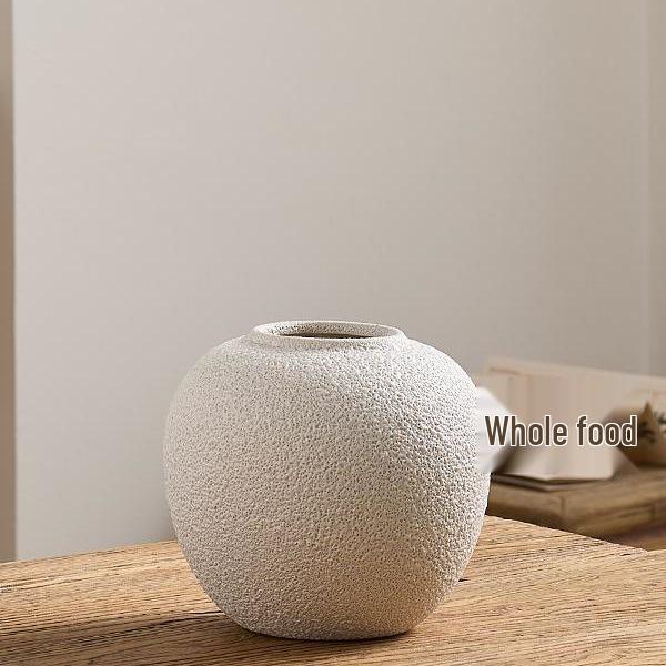 Large Retro Ceramic Floor Vase for Flower Arrangements - High-Temperature Porcelain Pottery for Living Room or Entrance.
