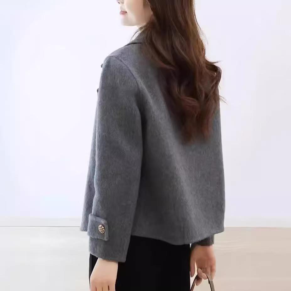 2025 High-End Double-Sided Wool Jacket with Suit Collar - Versatile Women's Fashion for Spring & Autumn
