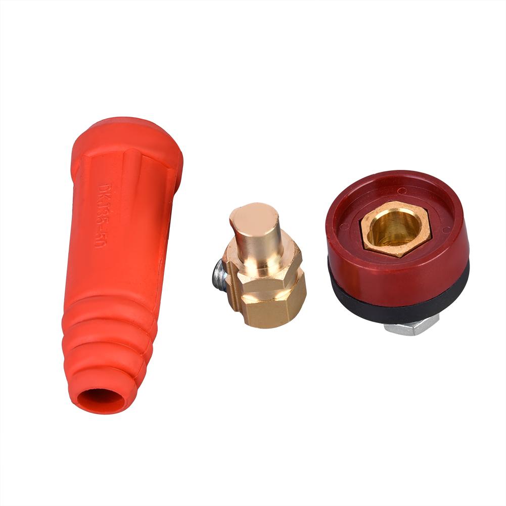 1Pcs DKJ3550 Red European Style Welding Cable Rapid Connector Quick Fitting Adapter
