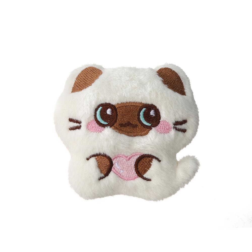 Cute Animal Plush Brooch & Keychain Backpack Pendant - DIY Kitten Ornaments