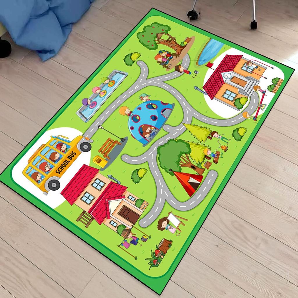 Educational Number Kids Rug Animal Play Mat, Non-Slip Nursery Rug Bathroom Mat Alfombra Para Cocina Tapis
