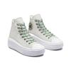 Converse Chuck Taylor All Star Move Platform Simple Solid Colour Abrasion Resistant High Top Canvas Shoes Women's Grey Green