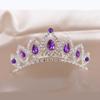 Kids Show Purple Tiaras And Crowns With Comb Diadem Women Queen Party Prom Bridal Wedding Hair Accessories Head Crown Jewelry