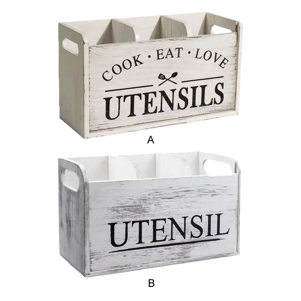 Cutlery Organizer Wooden ForUtensil Holder Kitchen Kitchen ForUtensil Holder Holder Wooden Table