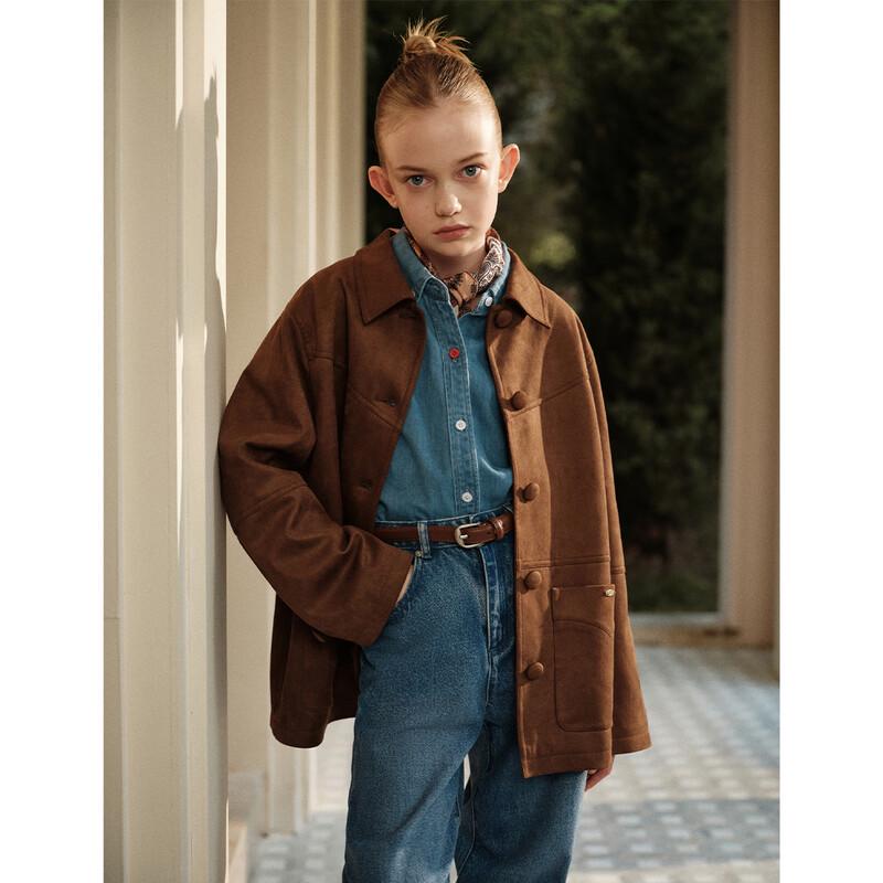 ELLE KIDS Girls  Retro Faux Suede Jacket 165