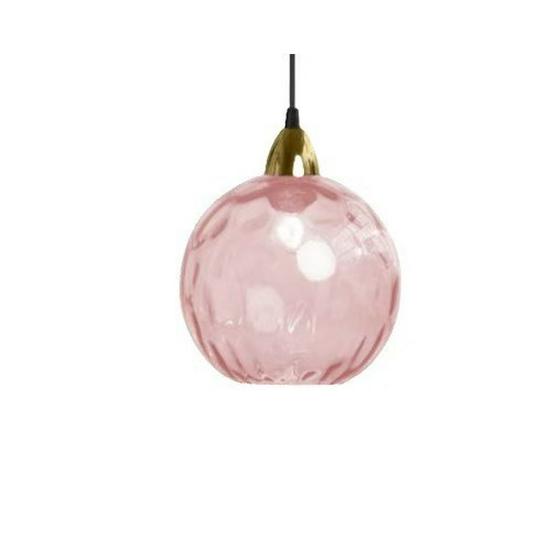 Nordic Embossed Colorful Glass Sphere Pendant Light for Bedroom, Bedside, or Restaurant Bar.