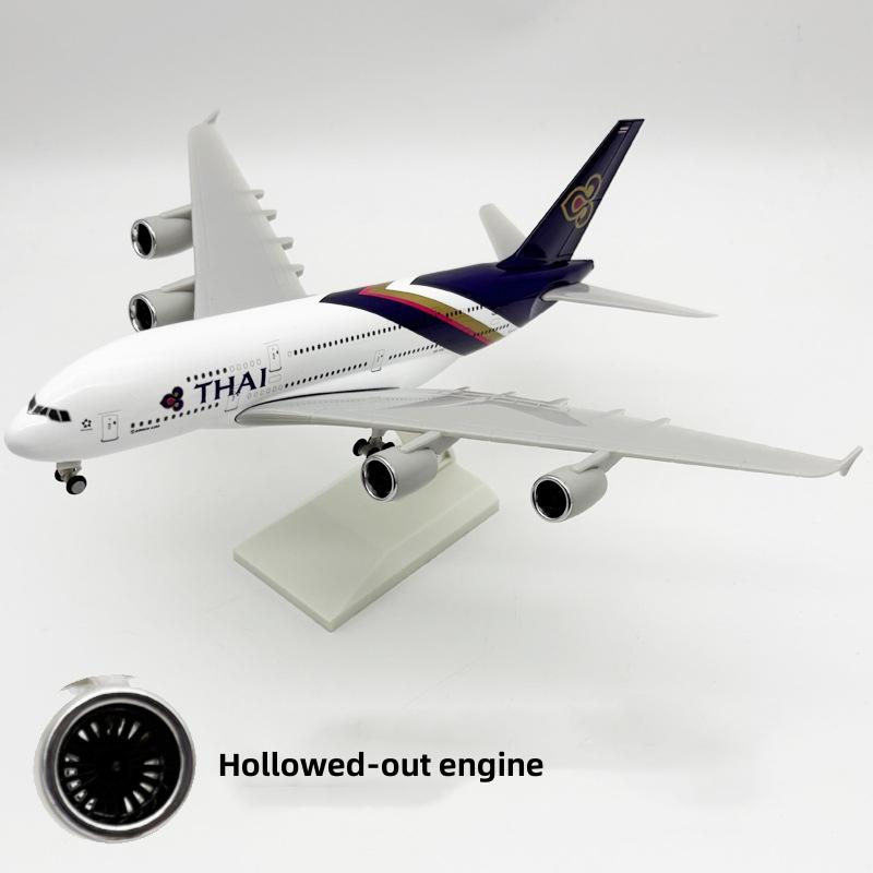 Thai Airways A380 Airplane 30cm 1:240 Scale Model Resin Plane With Base & Wheels Miniature Souvenirs Aircraft Home Decoration