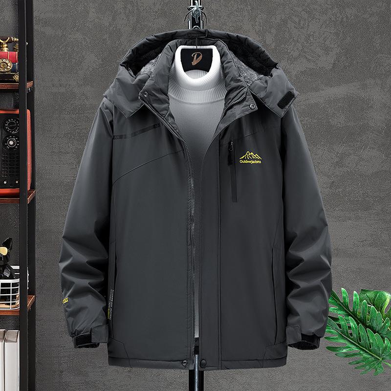 Casual Men's Cotton Jacket Hooded Windproof Winter Daily