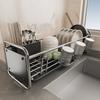 Dish Bowl Cup Drying Organizer, Multi-Functional Kitchen Sink-Side Rack with Chopstick Holder, Space-Saving Durable Practical