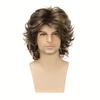 Pánská móda v evropském a americkém stylu Dlouhá kudrnatá syntetická paruka Přírodní vzhled Nadýchaná plná paruka