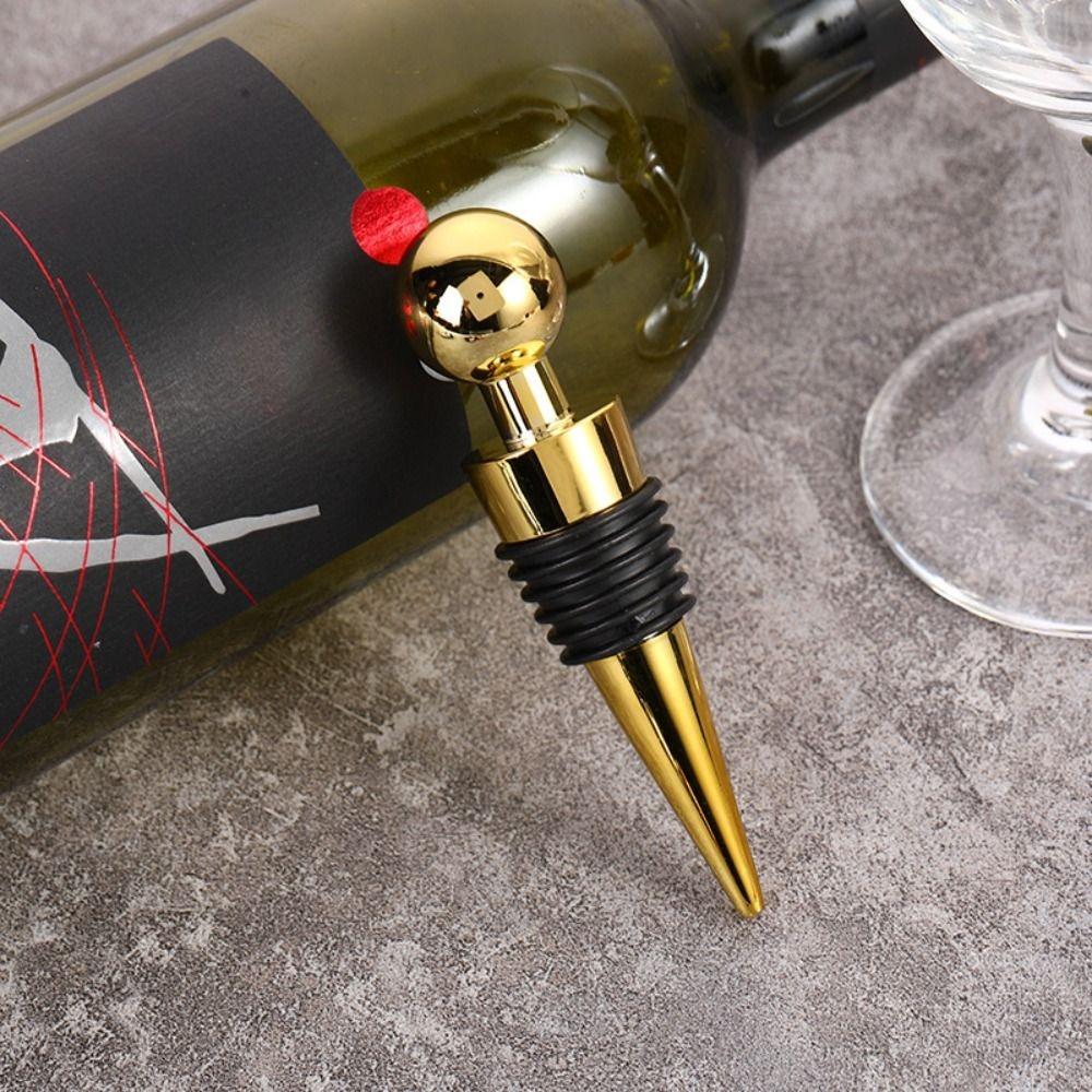 

5Pcs Conical Wine Stoppers Sealed Wine Storage Twist Cap Plug Durable Champagne Stopper Home срібний