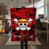 1PC One Piece Straw Hat Pirates Patterned Flannel Blanket Suitable For All Seasons For Home Decor Warmth And Comfort Gifts Holiday Present