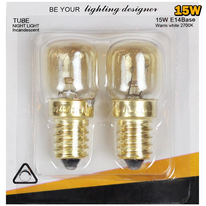 2Pcs 15/25W 220V E14 300 Degree High Temperature Resistant Microwave Oven Cooker Lamp Salt Light Bulb Lighting Bulb