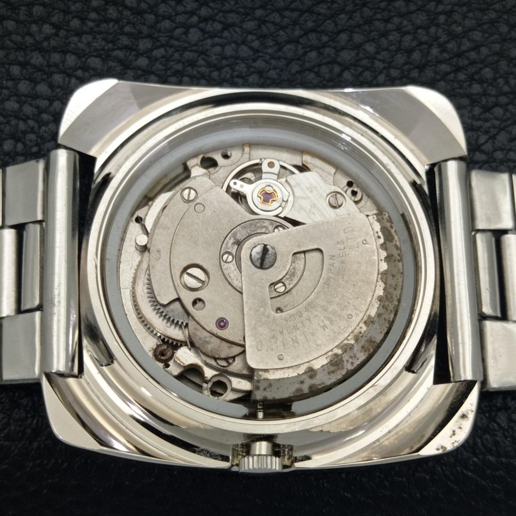 USED AUTOMATIC 46943 VINTAGE ORIENT JAPAN MENS BLUE COLOR DIAL WATCH A702237-5 R123-a702237