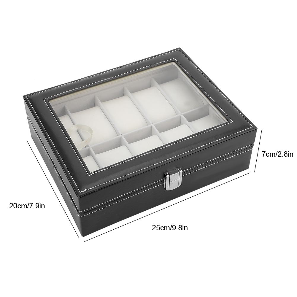 Portable PU Leather Watch Bag 10 Slots Jewelry Display Case Storage Holder