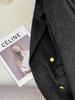 Women's 2025 Winter Dark Grey Twill Blazer - British Style Commuting Jacket