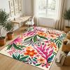 Floral Artwork Theme Soft Crystal Velvet Rug Custom Name & Text Print Non Slip Floor Rug for Bedroom Living Room