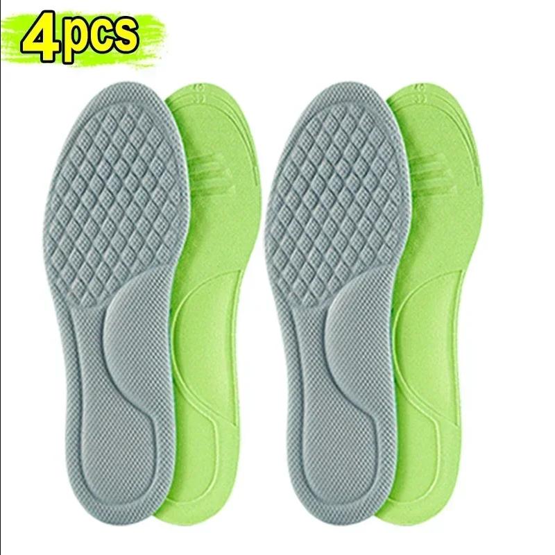 4pcs Nano Memory Foam Orthopedic Insoles for Shoes Antibacterial Deodorization Sweat Absorption Insert Sport Shoes Running Pads