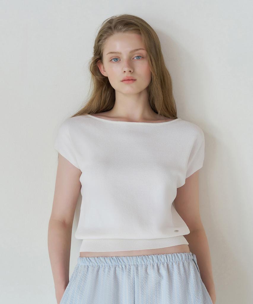LETTERA Boatneck Half Sleeve Knit