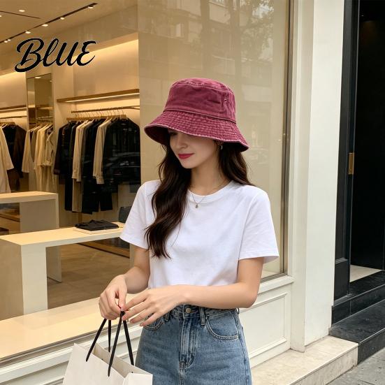 Simple Basic Style Hat Vintage Washed Denim Bucket for Men Women Breathable Short Brim Soft Skin Friendly Fisherman Cap Portable Couple Sun