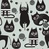 Outdoor Dekostoffe Oxford - Motiv Schwarze Katze