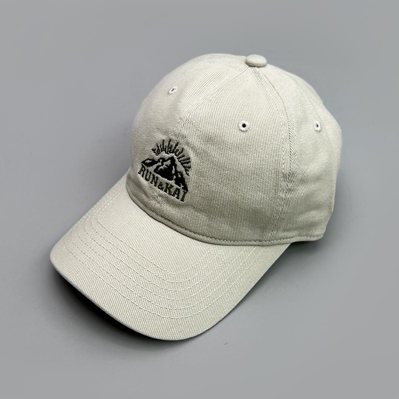 Koreaanse Retro Berg Borduurwerk Snapback Petten Nieuw Mannen Vrouwen Zonneklep Baseball Petten Ademend Veelzijdig Mode Harajuku Stijl 52-60cm white
