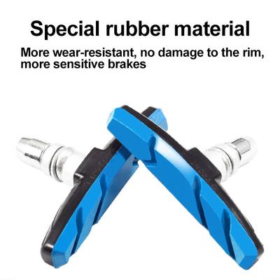 MTB Mountain Bike V Brake Pads Road Bike Silent Brake Blocks Holder Durable Long Lasting Cycling Shoe Accessory for Silent Braki