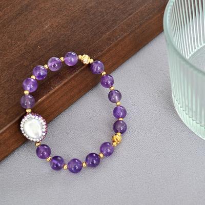 Niche Design Nine Purple Away From The Fire Amethyst Freshwater Baroque Pearl Fashion Necklace Bracelet Women